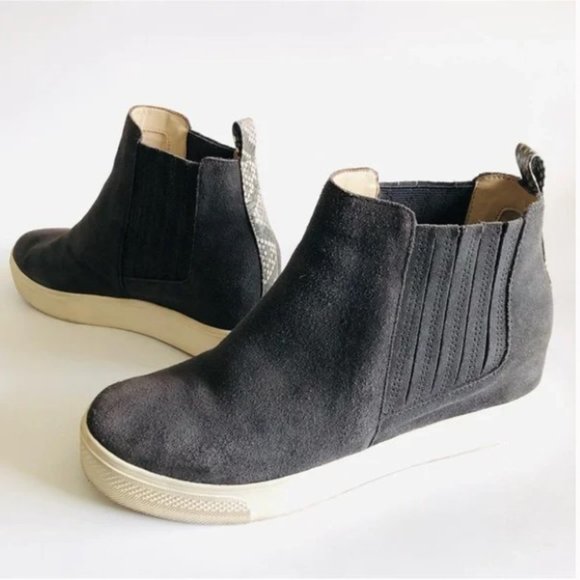 Dolce Vita - Wylee Slip On Wedge Chelsea Bootie Sneakers - Size 7.5 (Grey Suede) - Picture 5 of 16